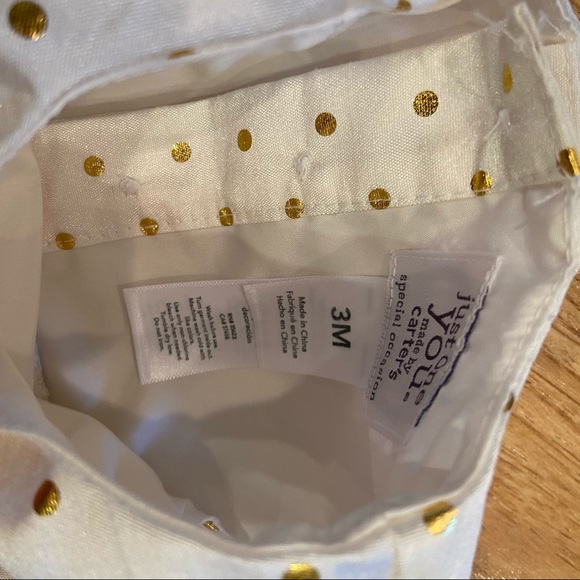 White and gold 3 month Carter’s dress - Picture 3 of 4